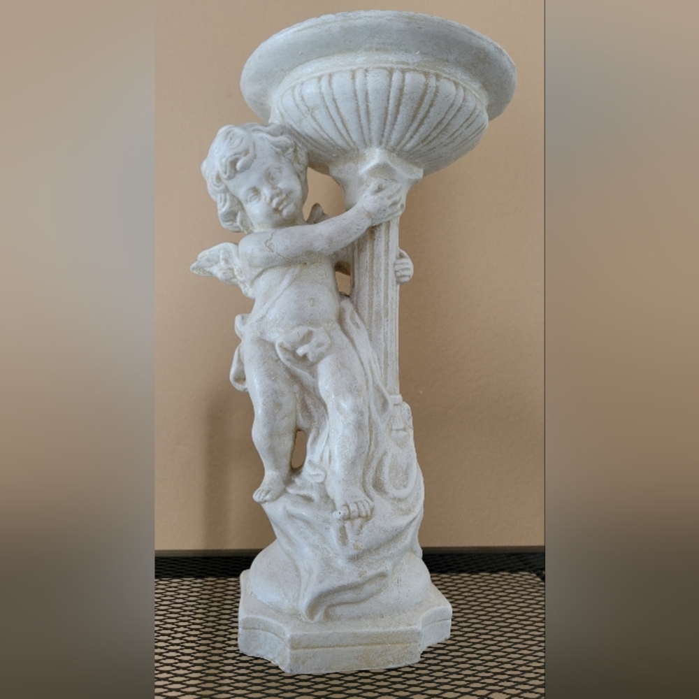 Cherub Statue Bird Bath Plant Candle Holder